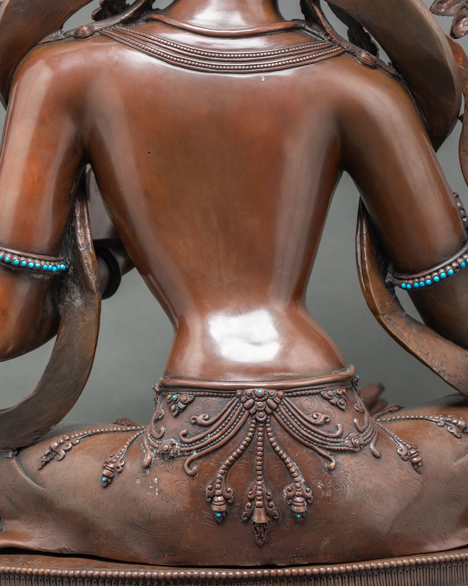 Grand Green Tara Statue | Oxidized Copper Buddhist Sculpture