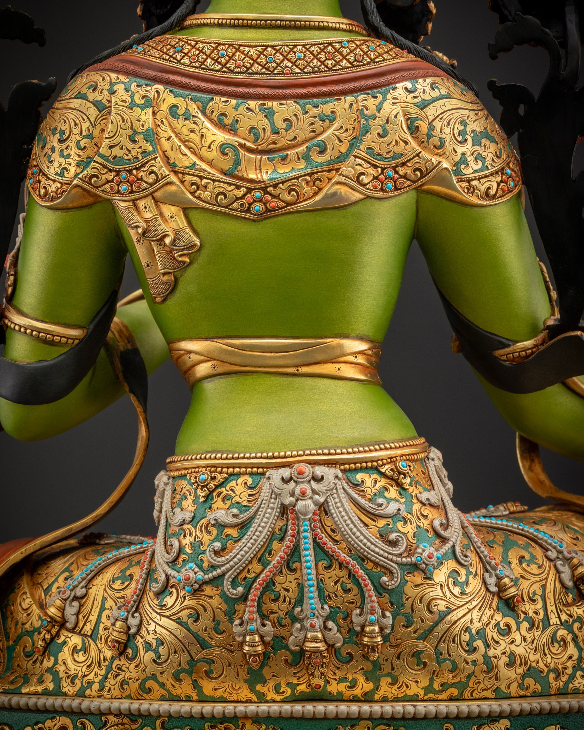 Compassionate Green Tara Statue | Hand-Painted Masterpiece Sculpture