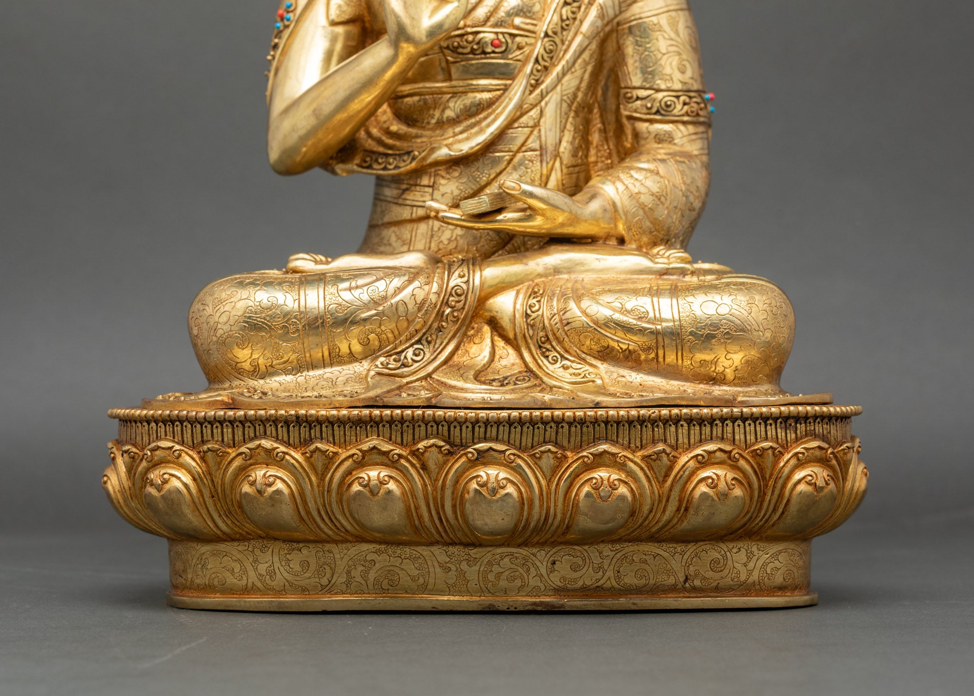 Buddhist Master Tsongkhapa - Handmade Statue Set from Nepal