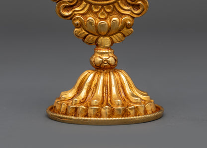 3" Gold Fire-Gilded Ashtamangala Set | Symbol of Universal Harmony