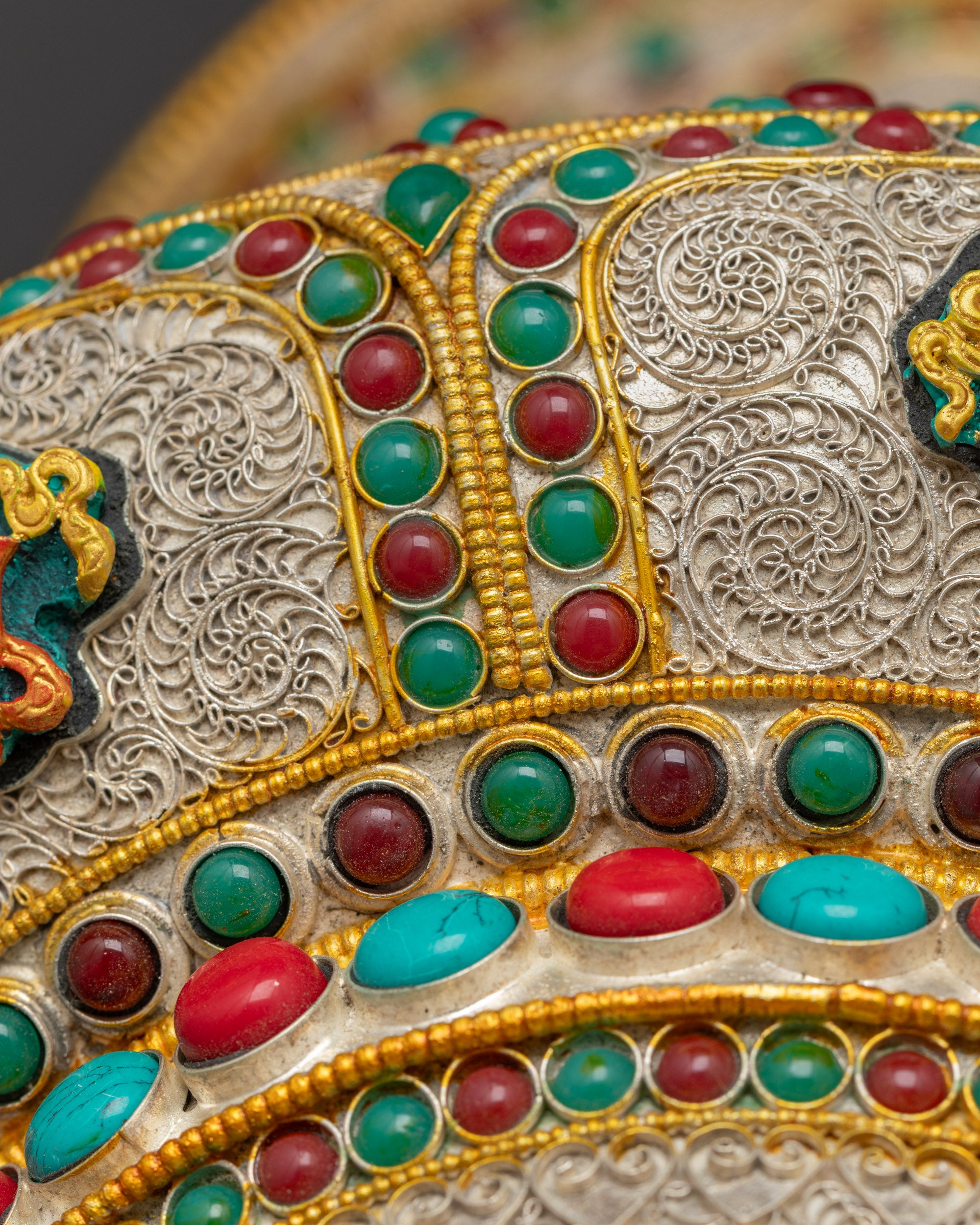 Silver & Gold-Plated Himalayan Vase | Spiritual Offering Art Nepal