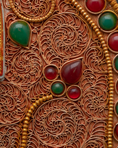 13" Enthroned Bishwo Vajra | Handcrafted Nepalese Ritual Artifact