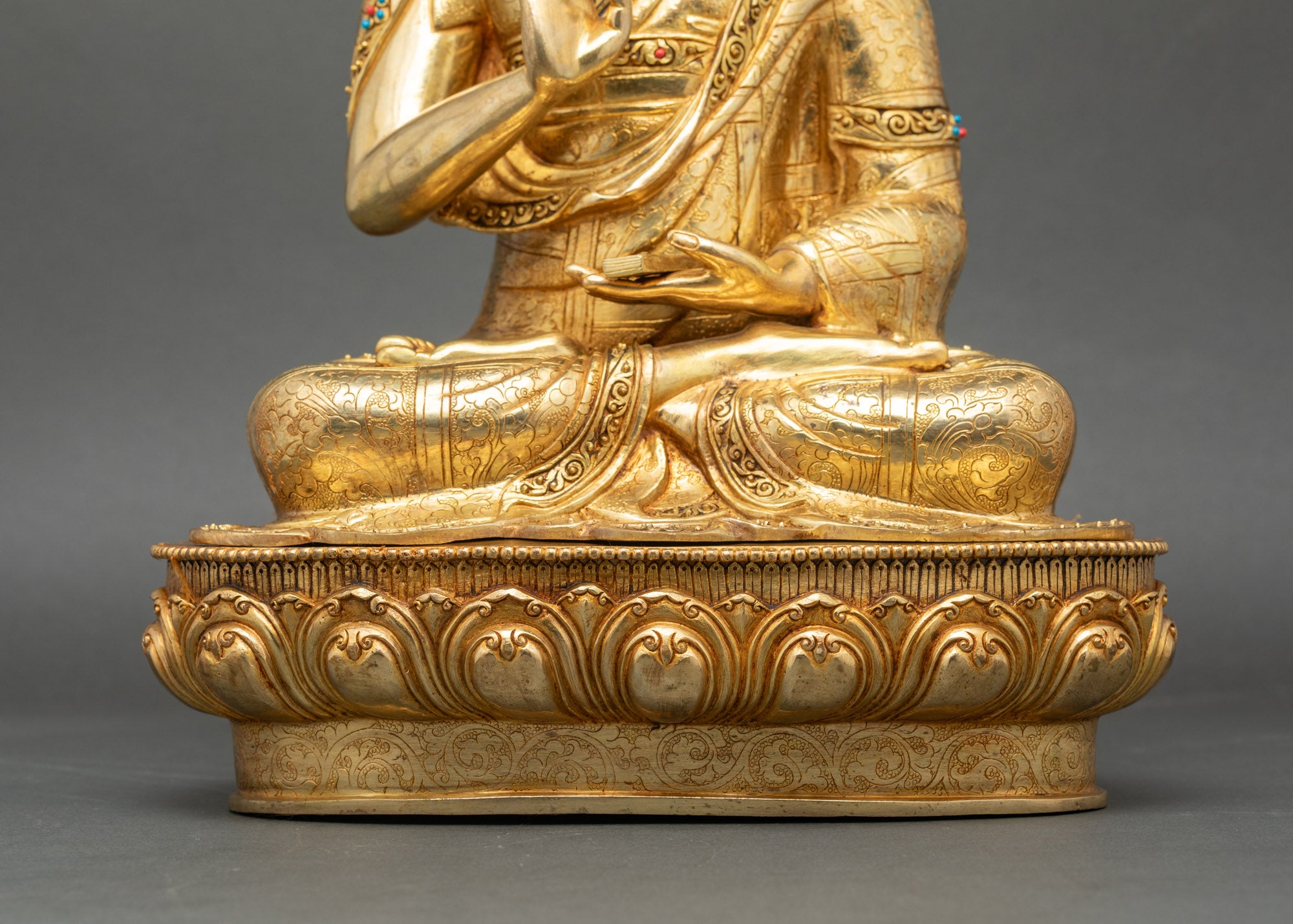 Buddhist Master Tsongkhapa - Handmade Statue Set from Nepal