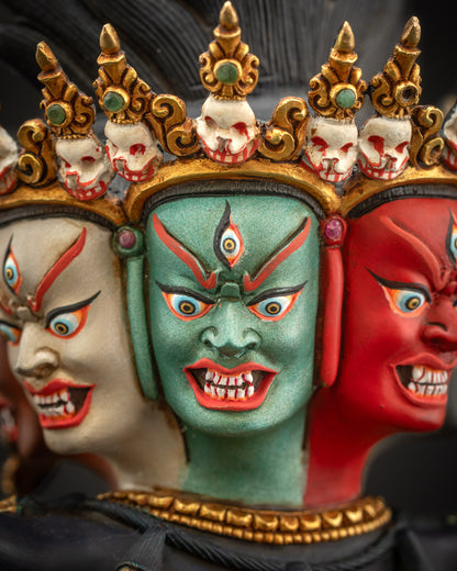 Tantric Hevajra Yab Yum Statue | Sixteen-Armed Vajrayana Yidam