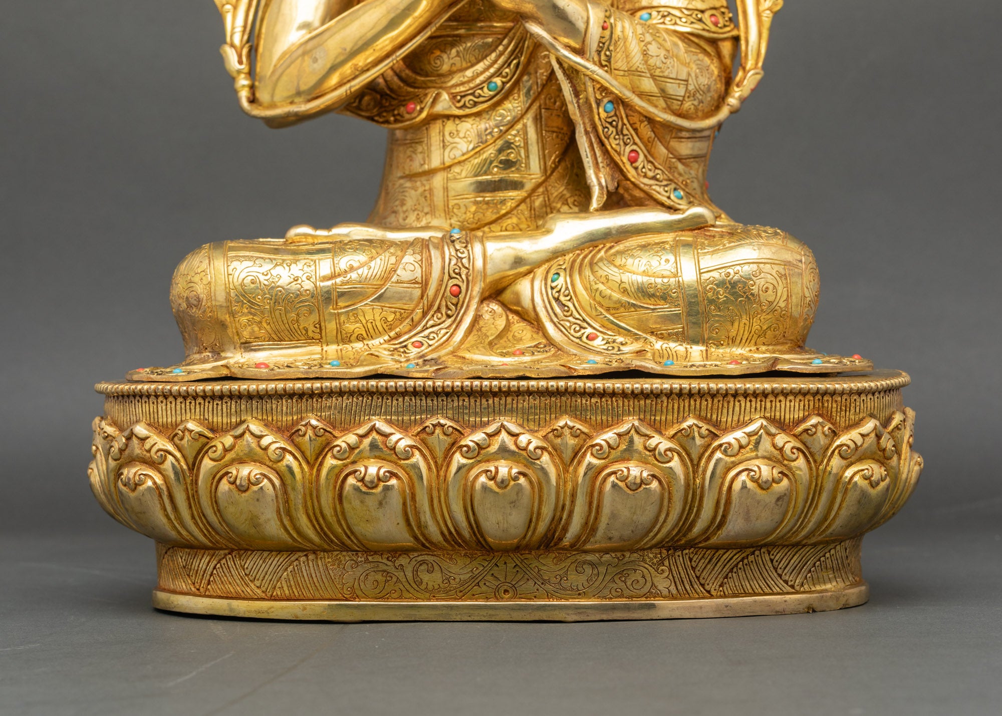 Buddhist Master Tsongkhapa - Handmade Statue Set from Nepal