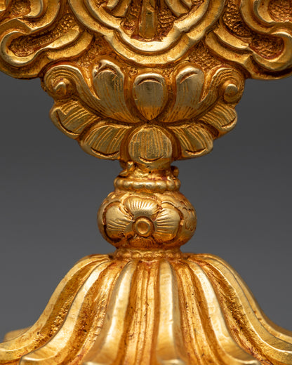 3" Gold Fire-Gilded Ashtamangala Set | Symbol of Universal Harmony