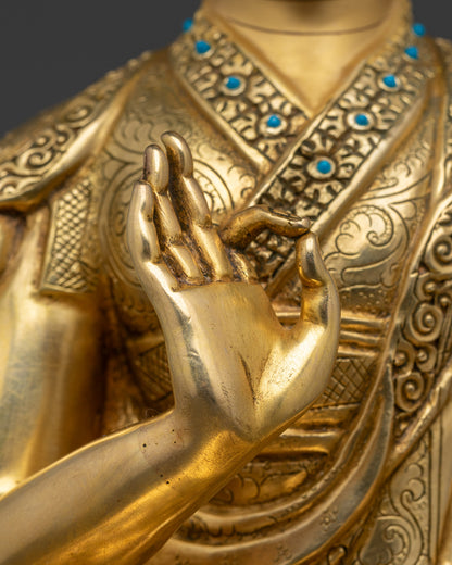 Authentic Tsongkhapa Statue Set | Traditional Buddhist Craftsmanship