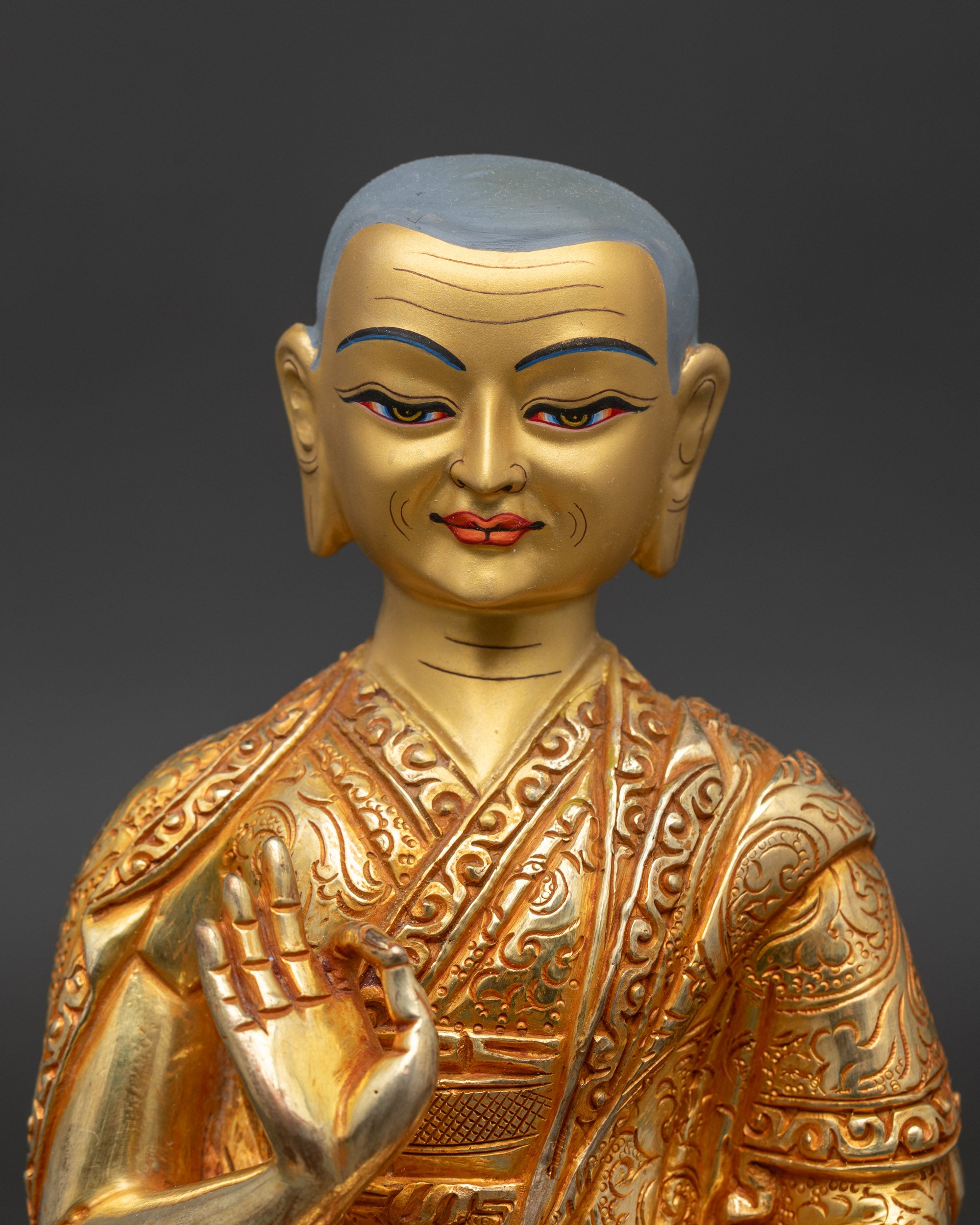 Lama Tsongkhapa Statue Set | Himalayan Sacred Artwork