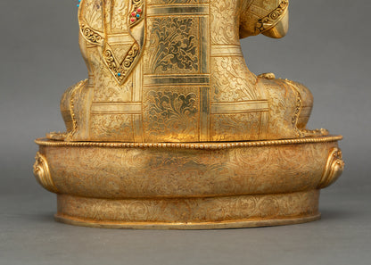 Buddhist Master Tsongkhapa - Handmade Statue Set from Nepal