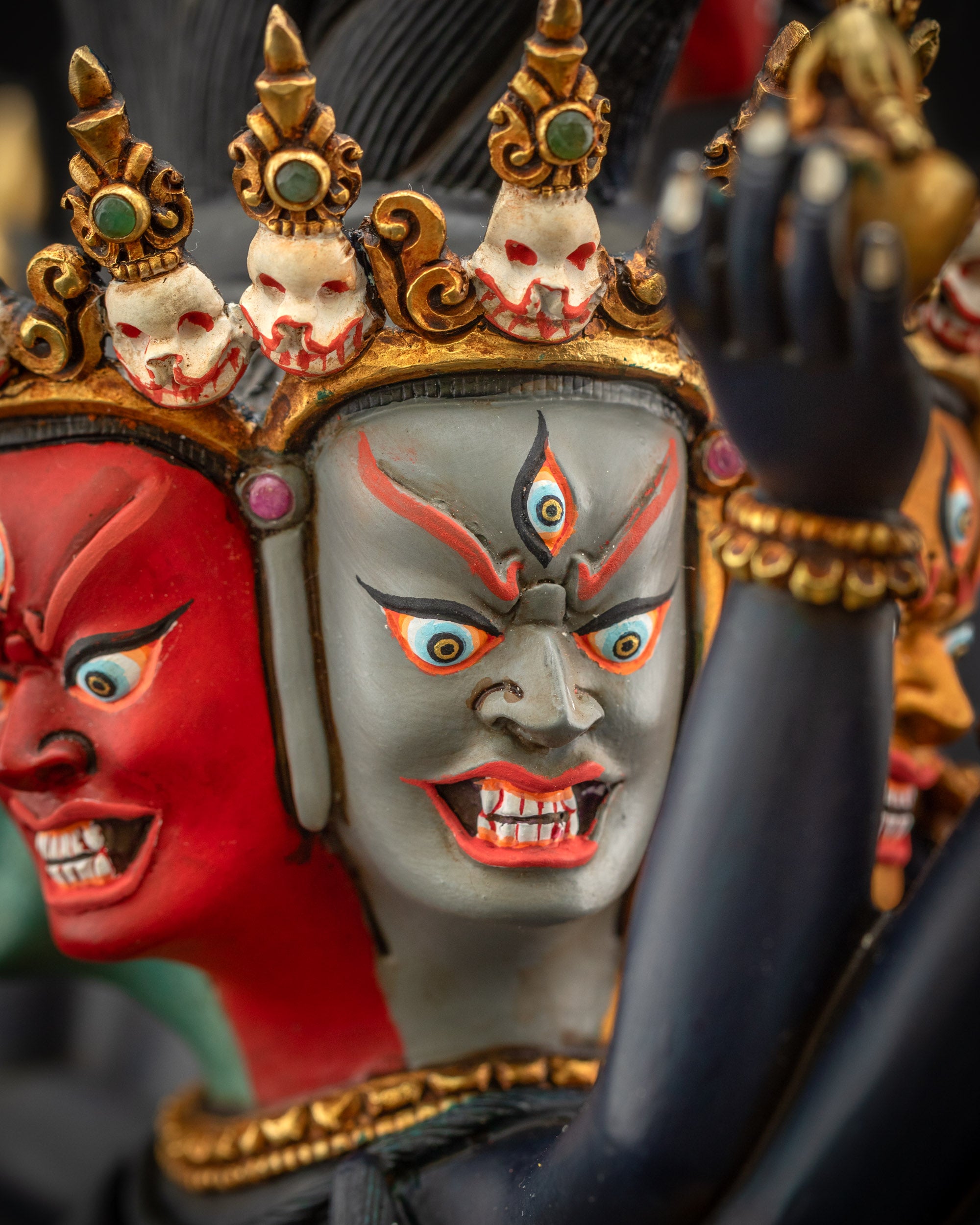 Tantric Hevajra Yab Yum Statue | Sixteen-Armed Vajrayana Yidam