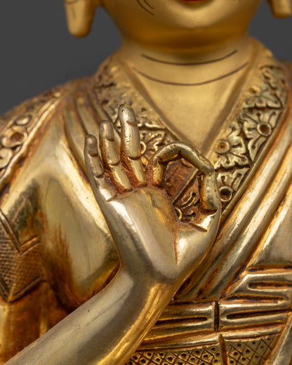 Tsong Khapa Statue Set | Tibetan Buddhist Teacher with Two Disciples