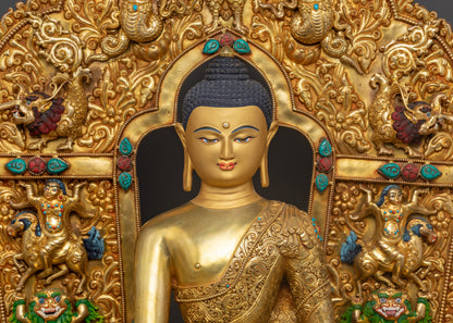 Shakyamuni Buddha Enthroned: Symbol of Enlightenment and Compassion