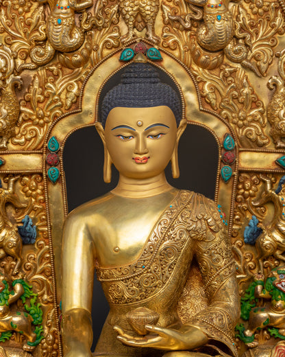 Shakyamuni Buddha Enthroned: Symbol of Enlightenment and Compassion