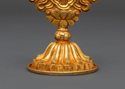 3" Gold Fire-Gilded Ashtamangala Set | Symbol of Universal Harmony