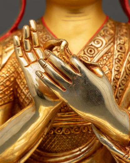 Je Tsongkhapa with Two Disciples Sculpture | Handmade in Nepal