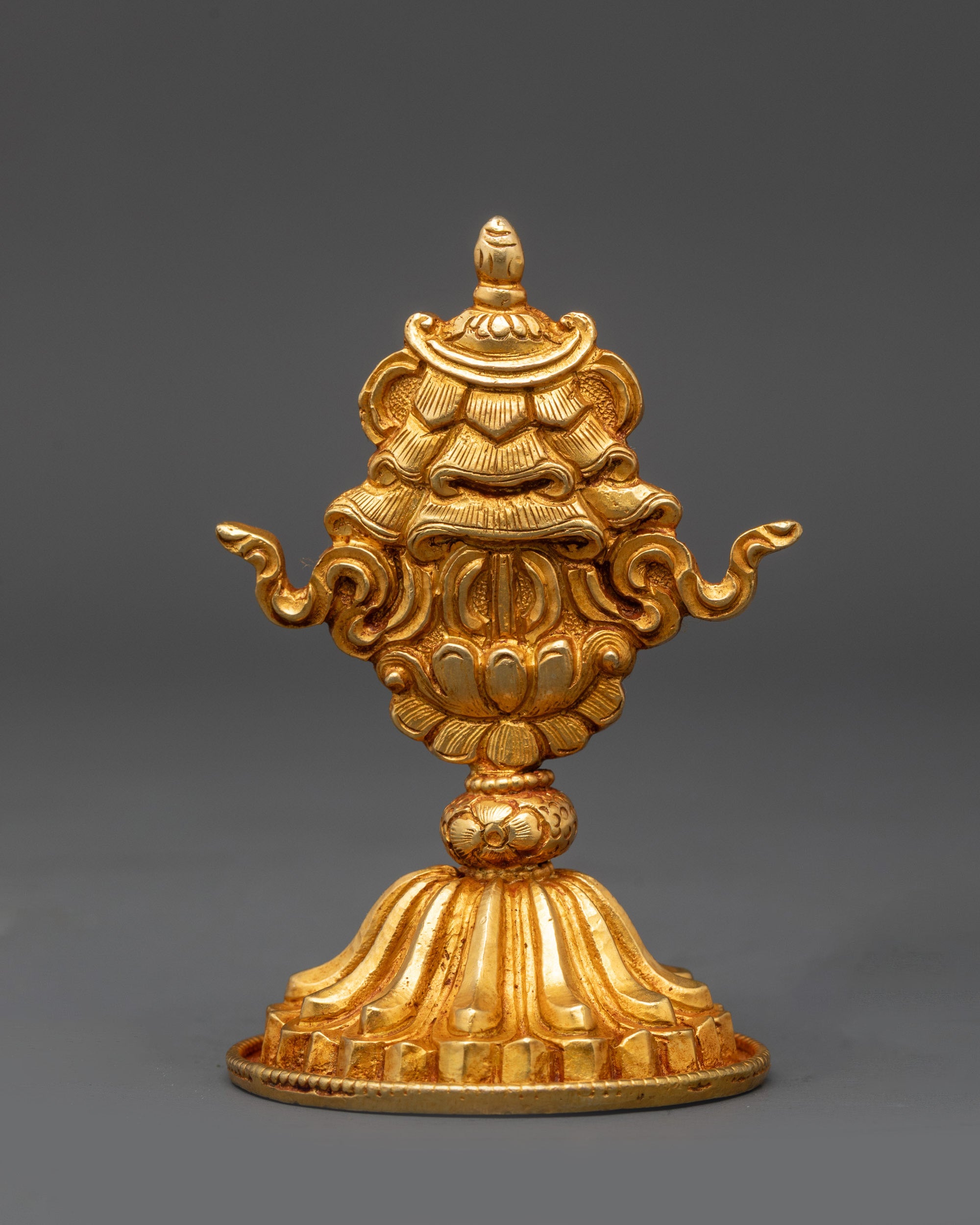 3" Gold Fire-Gilded Ashtamangala Set | Symbol of Universal Harmony