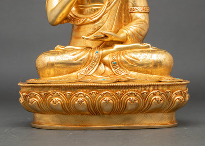 Tsongkhapa Statue Set | Handcrafted Tibetan Buddhist Figurines