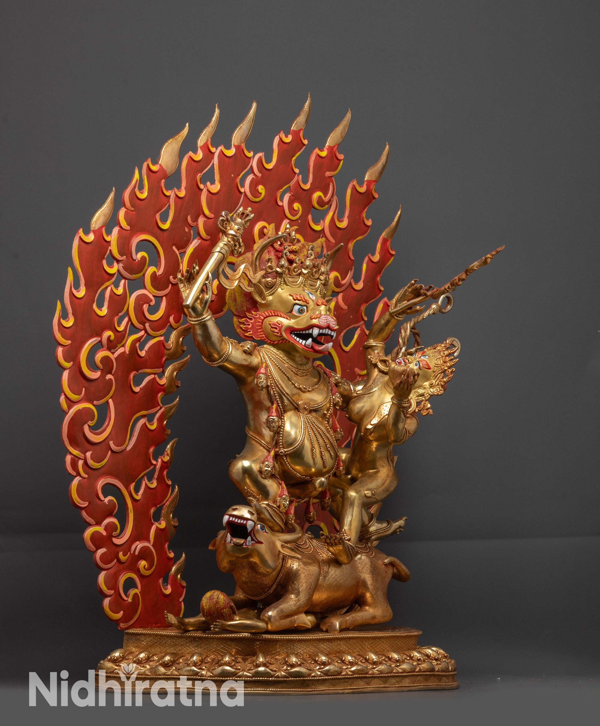 Grand Yamantaka Consort Statue | Wrathful God of Protection