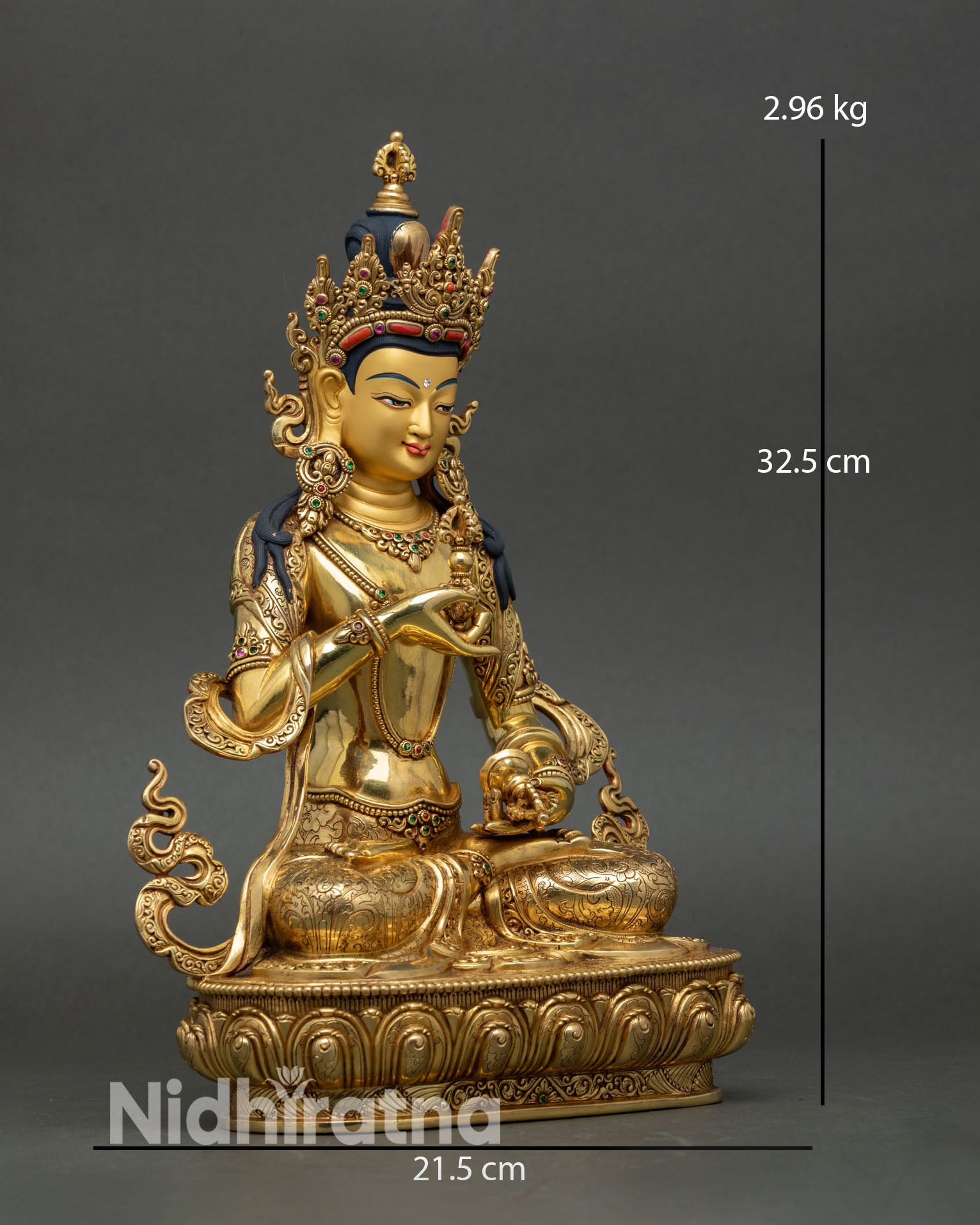 Vajrasattva Statue | 24K Gold Fire-Gilded Copper Artwork