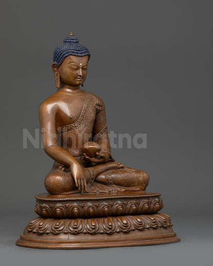 Oxidixed Shakyamuni Buddha Statue
