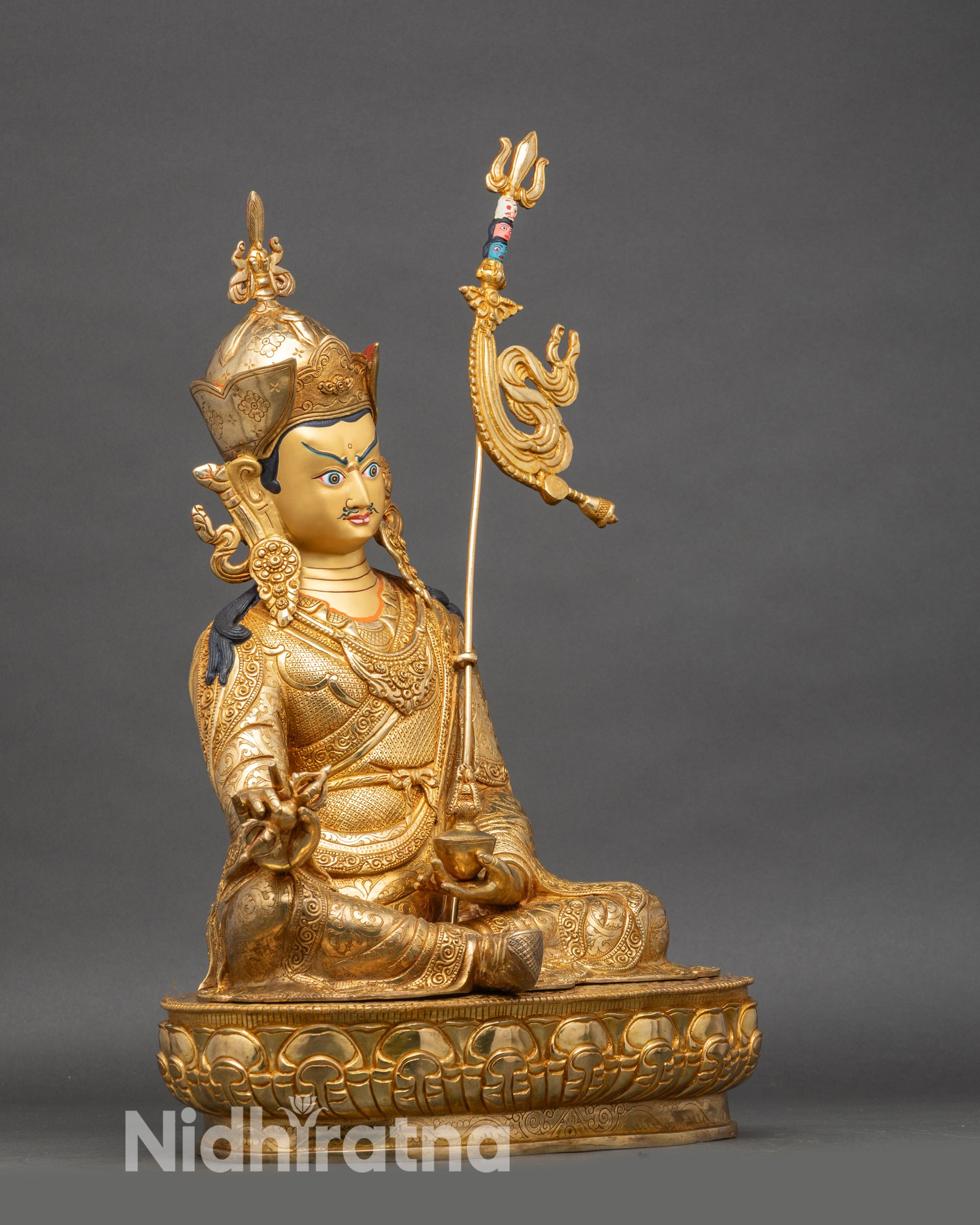 Padmasambhava Guru Rinpoche Meditation Statue | Himalayan Copper Sculpture