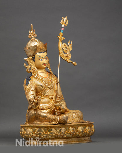 Padmasambhava Guru Rinpoche Meditation Statue | Himalayan Copper Sculpture