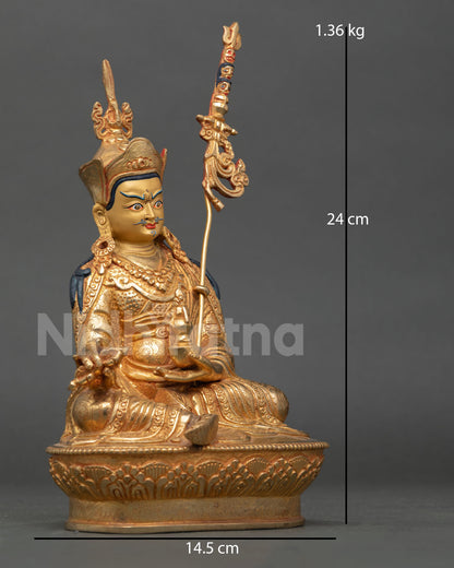 Guru Rinpoche Copper Statue | Tibetan Spiritual Artwork
