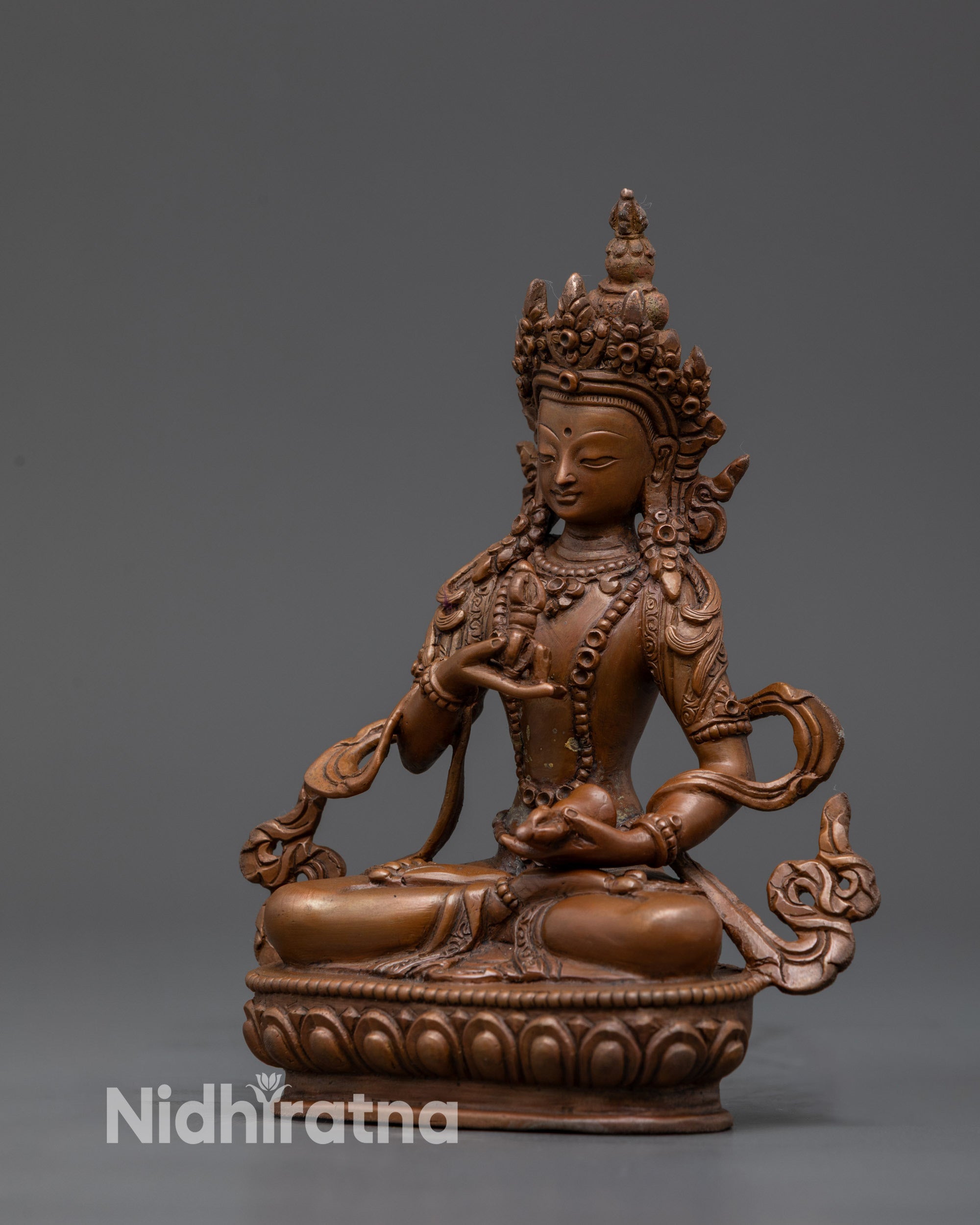 Vajrasattva Idol | Nepalese Oxidized Statue for Karma Cleansing