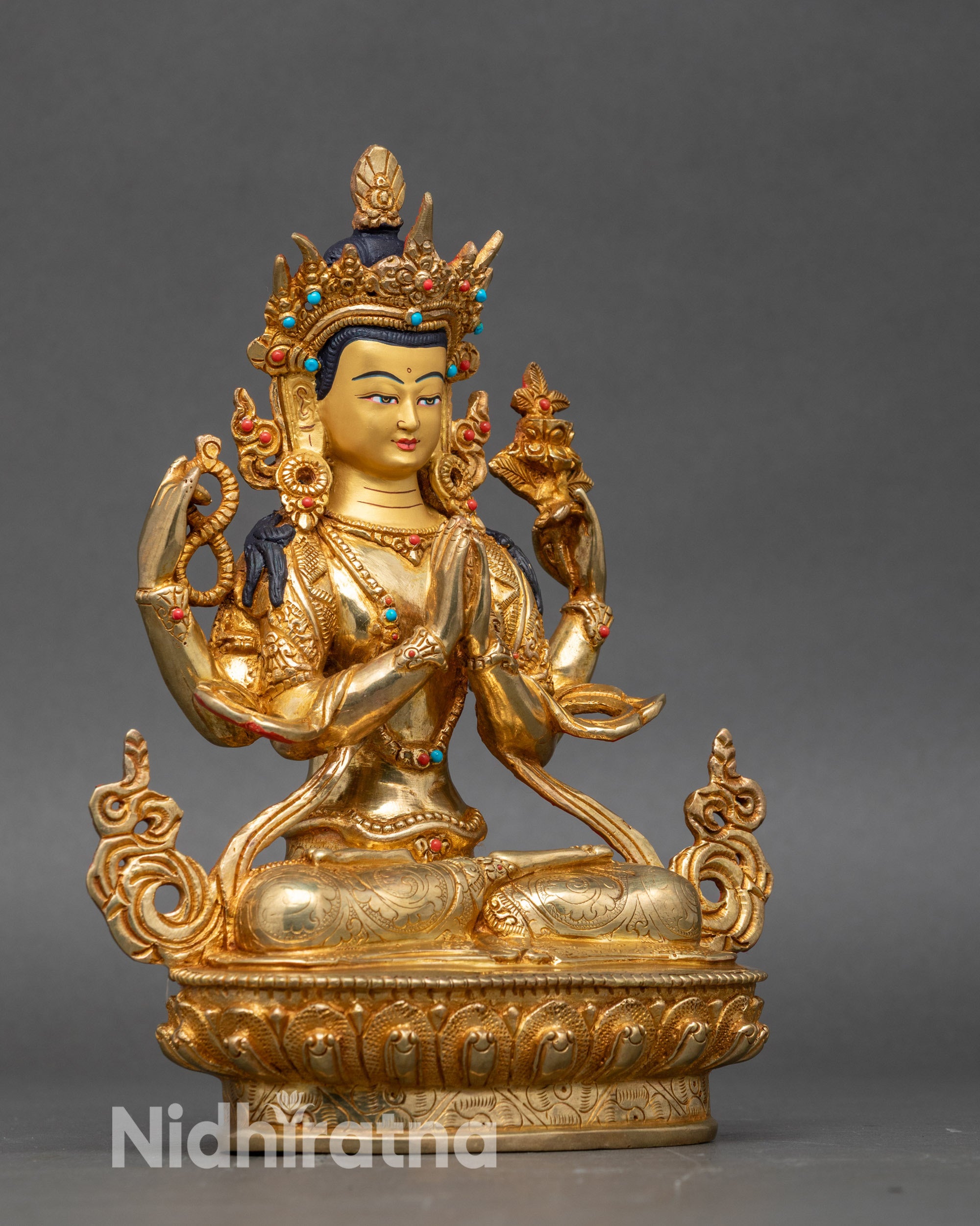 Four-Armed Chenrezig Statue | The Bodhisattva of Infinite Compassion