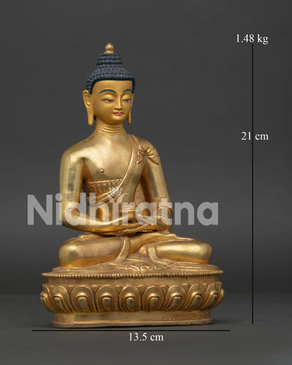 Gold Gilded Amitabha Buddha Statue | Handmade in Nepal