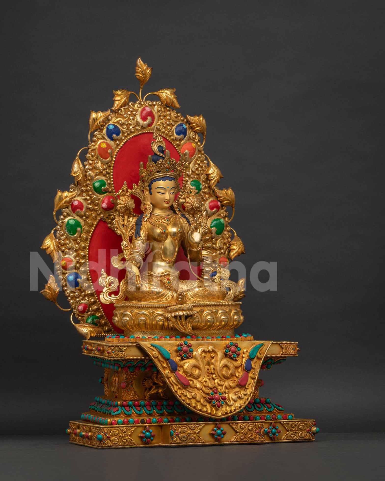 Green Tara with Throne