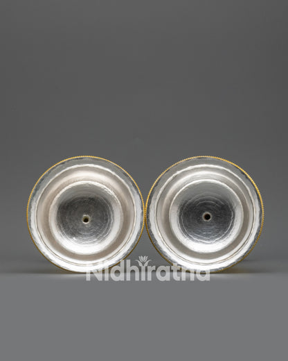 Handmade Himalayan Butter Lamp Set | Ritual Lamps for Altar & Offering