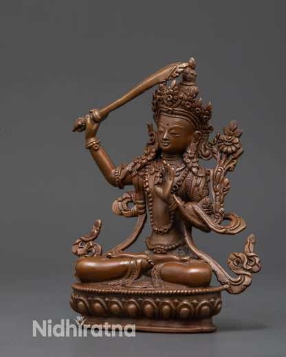 Nepalese Oxidized Manjushri Sculpture | Enhance Your Meditation