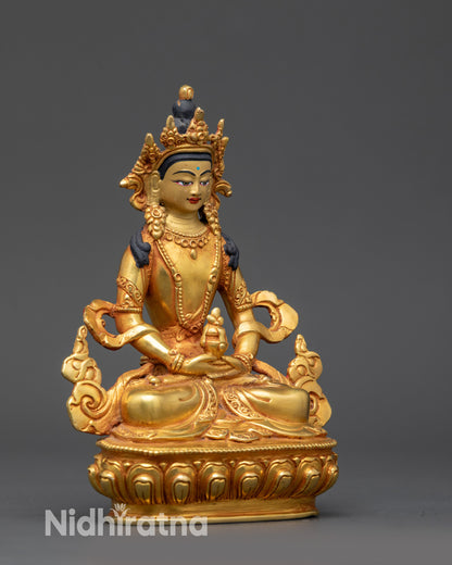 Tibetan Amitayus Statue | 24K Gold-Gilded Buddha for Longevity