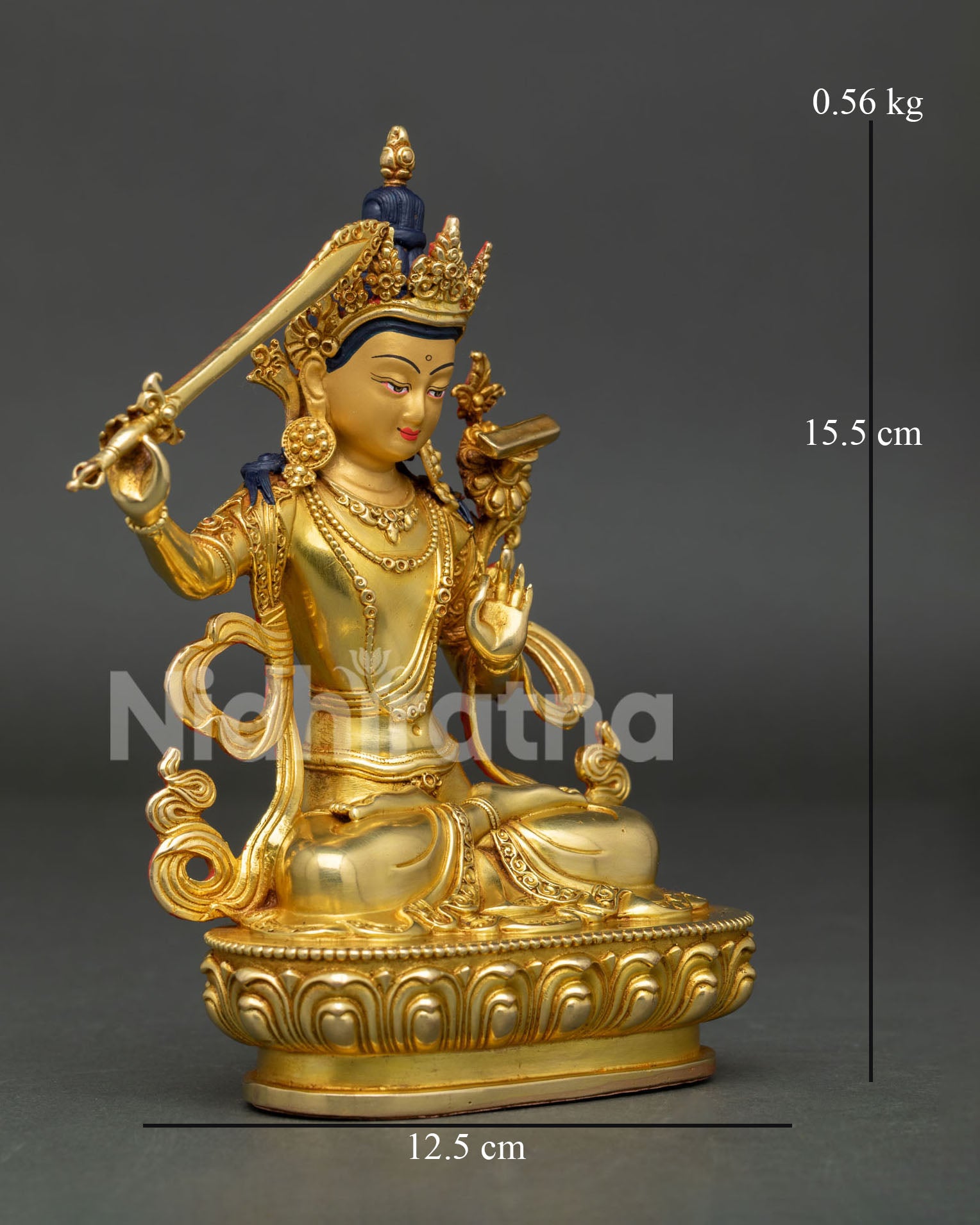 Handmade Manjushri Statue | Sacred Nepalese Artwork