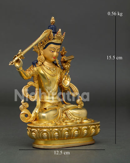 Handmade Manjushri Statue | Sacred Nepalese Artwork