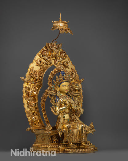 33" Enthroned Maitreya Buddha Statue | Future Buddha Statue from Nepal