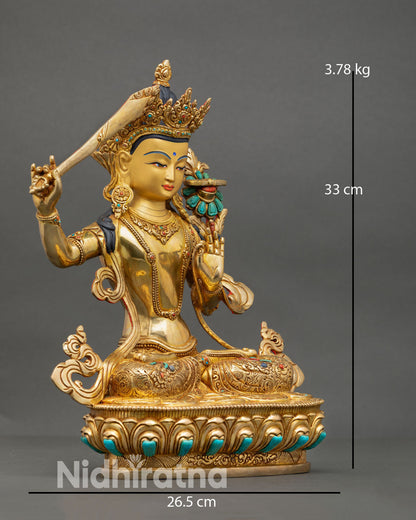 Manjushri Statue – Himalayan Spiritual Sculpture from Nepal