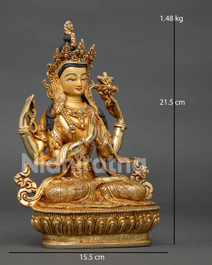 Four Armed Chenrezig Statue | Sacred Avalokiteshvara Buddhist Deity