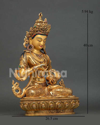 Vajrasattva statue right side view with vajra and bell