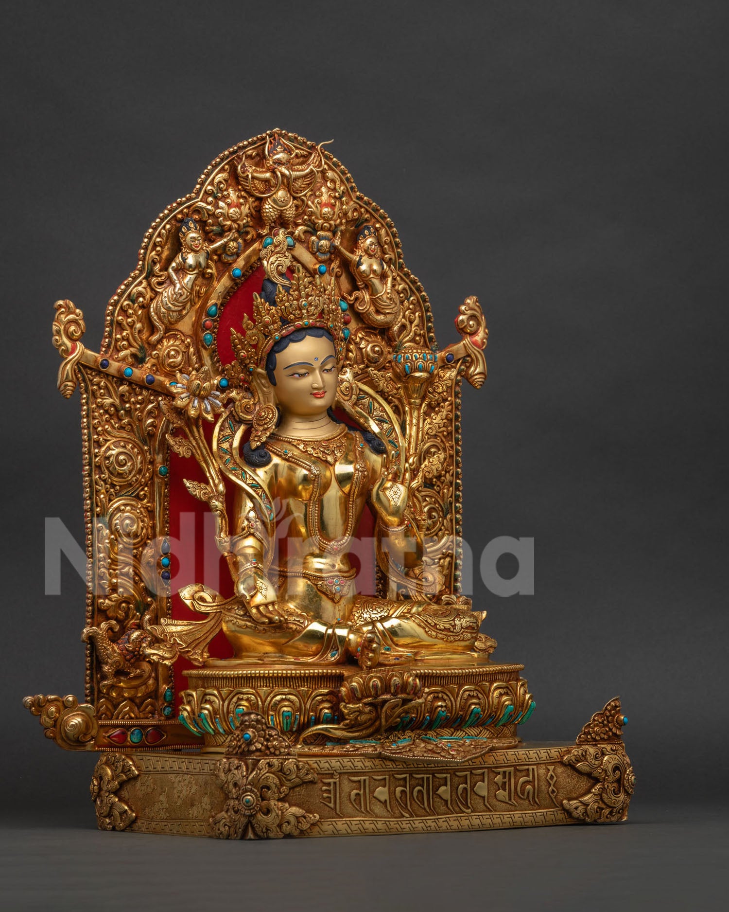 Enthroned Green Tara Statue | Mother of Liberation & Compassion