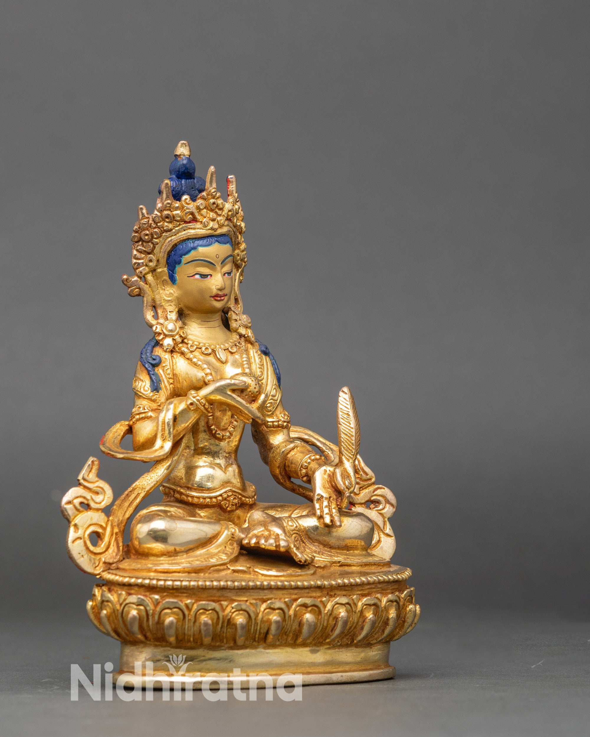 Kshitigarbha Statue for Blessings | Handcrafted Nepalese Ritual Sculpture