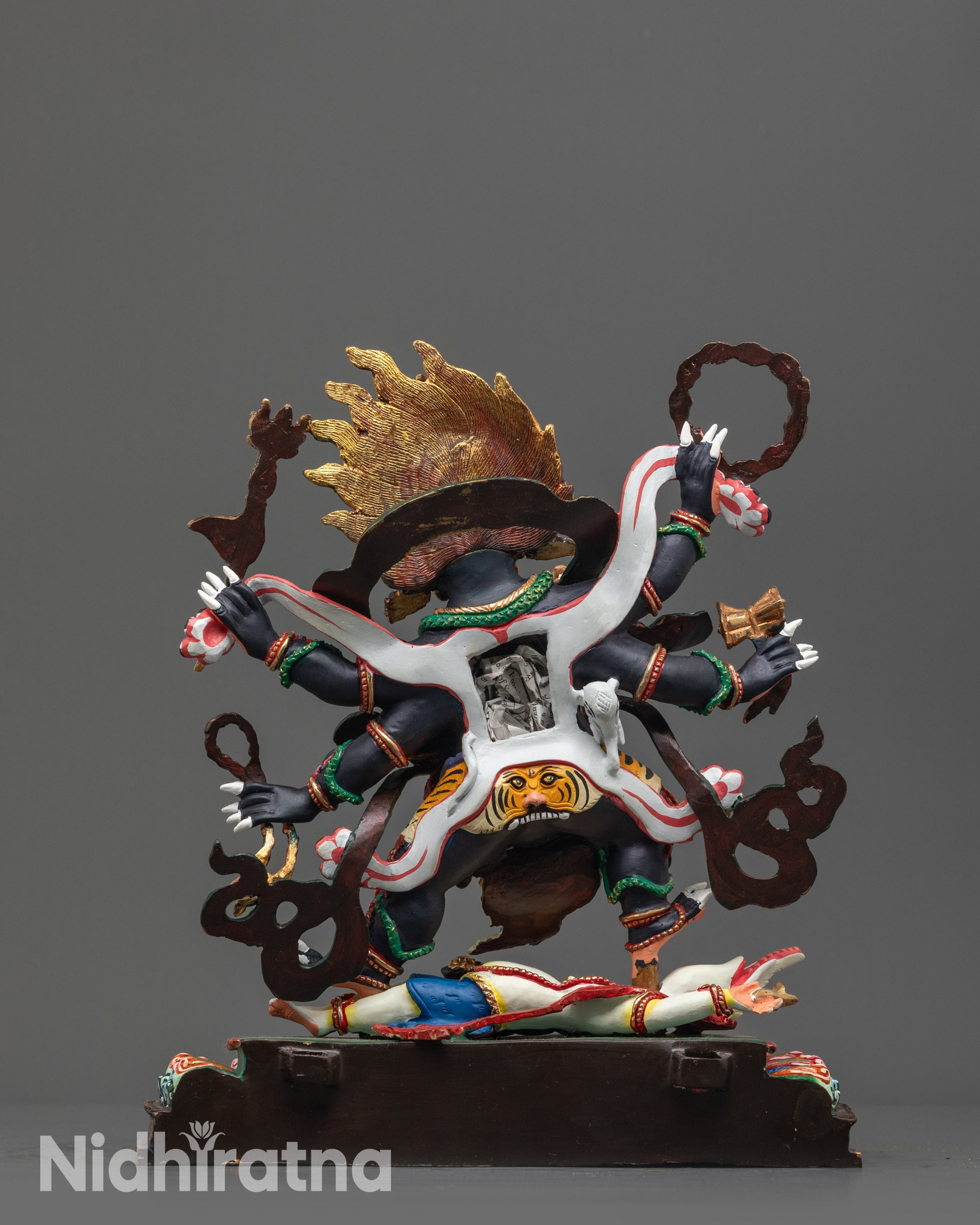 Fierce Six-Armed Mahakala Statue | Himalayan Buddhist Deity