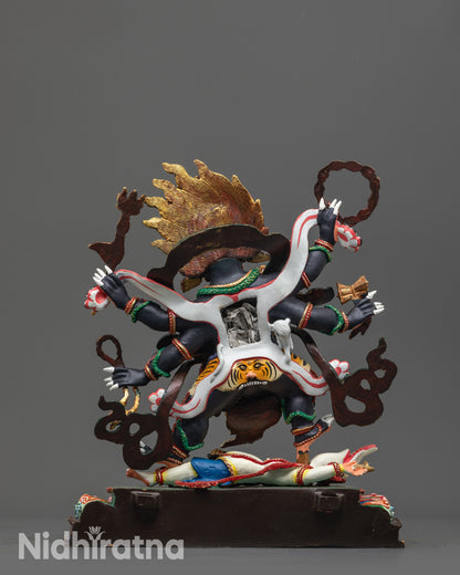 Fierce Six-Armed Mahakala Statue | Himalayan Buddhist Deity