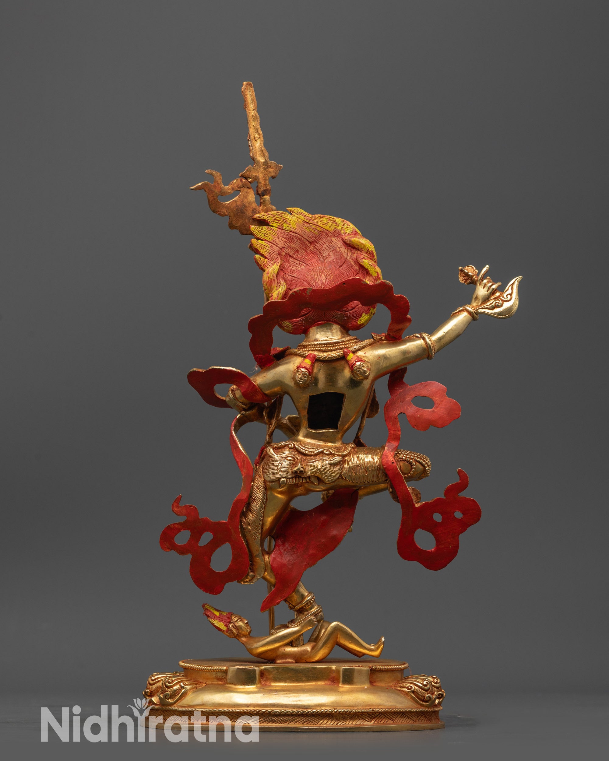 Traditional Simhamukha Sculpture | Nepalese Lion-Faced Guardian Deity