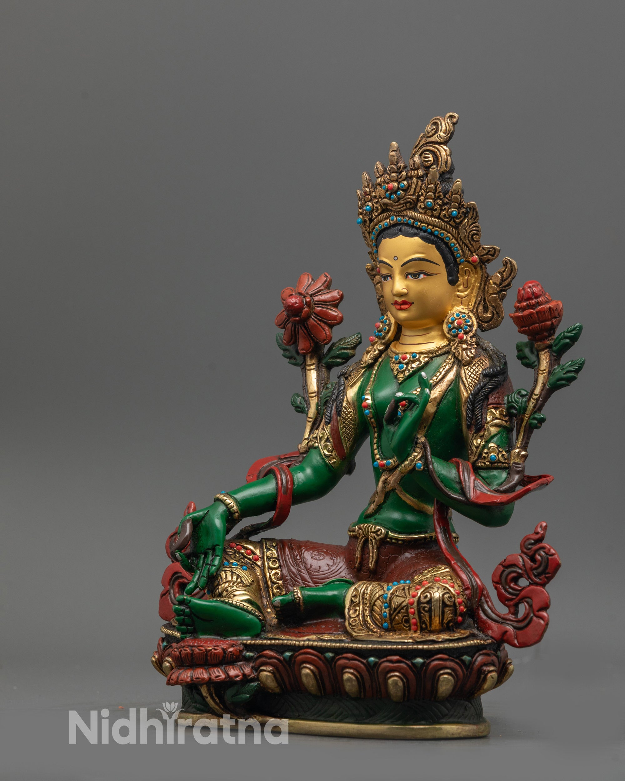 Green Colored Green Tara Goddess Statue for Sale