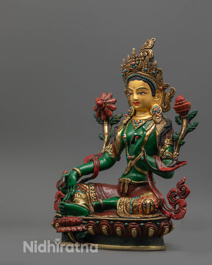 Green Colored Green Tara Goddess Statue for Sale