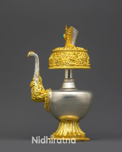 Authentic Himalayan Bhumba | Gold-Plated Copper Ritual Vessel