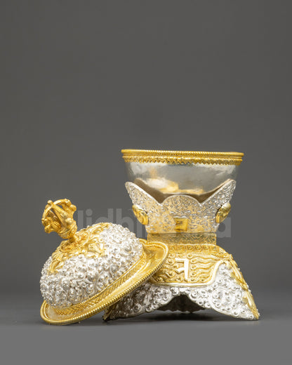 Ritual Kapala Set | Ornate Himalayan Skull Cups for Meditation