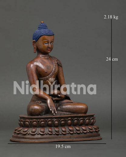 Copper Shakyamuni Buddha Statue | Authentic Nepalese Artwork
